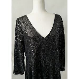 TORRID Formal Black Sequin Dress Style Flare Midi Dress Women's SZ1 1X